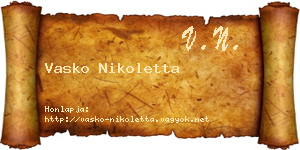 Vasko Nikoletta névjegykártya